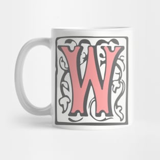 Letter W in pink and grey Mug